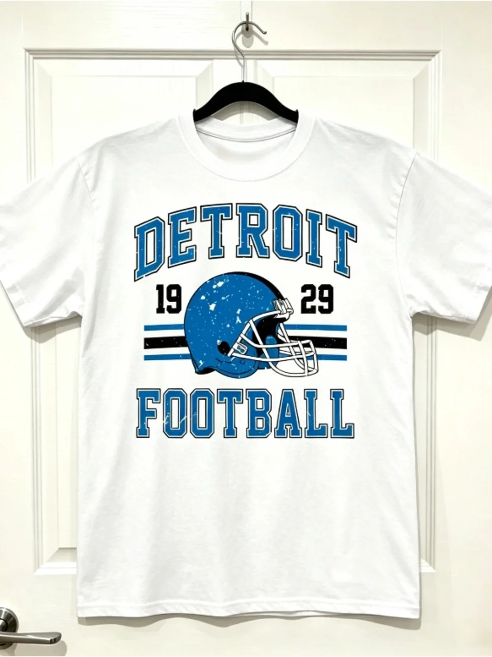 Detroit 1929 Detroit Football Helmet White Short sleeved T-shirt